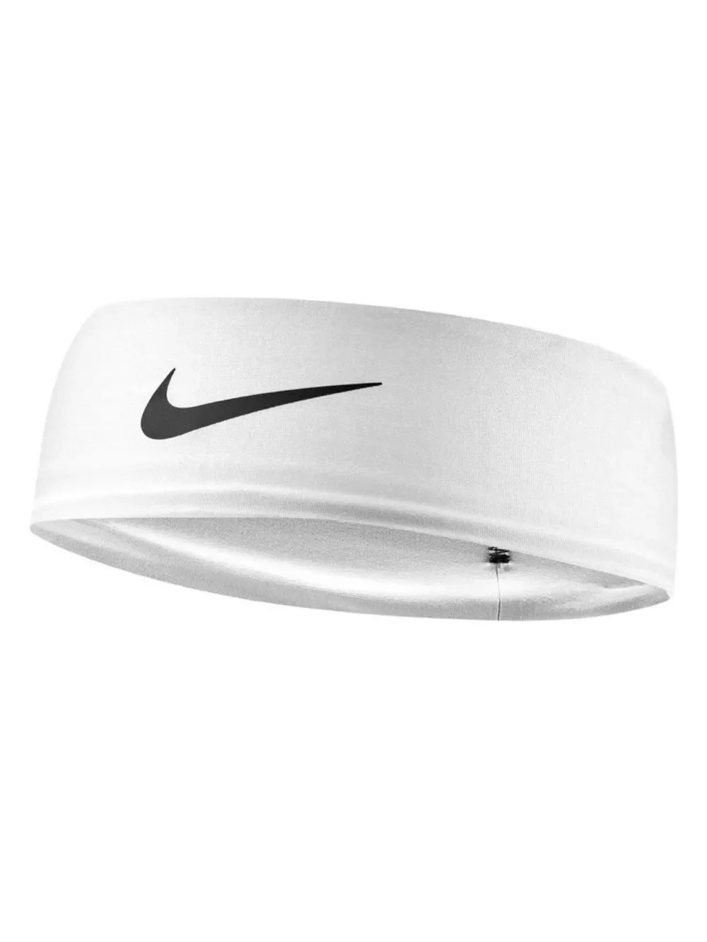 NIKE OS Dri-FIT Unisex White Black Logo Athletic Wide Headband